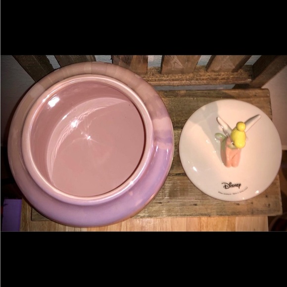 New Rae Dunn Disney Tinkerbell Cookie Jar Pink Iridescent Color- Ceramic Jar - Picture 9 of 9